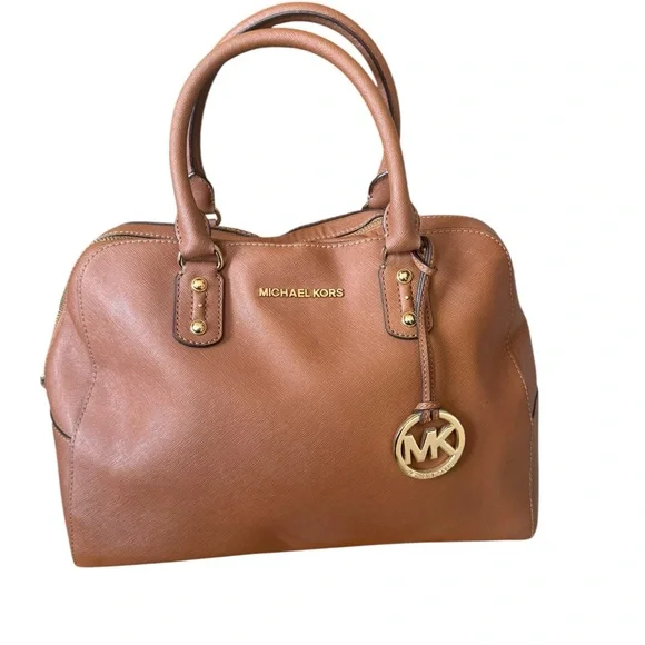 Michael Kors Brown Large Saffiano Leather Satchel - Picture 1 of 4